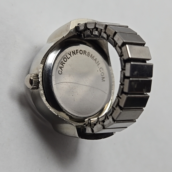 Ladies Carolyn Forsman Ring Watch Silver Tone White Dial Quartz New Battery - Picture 9 of 9